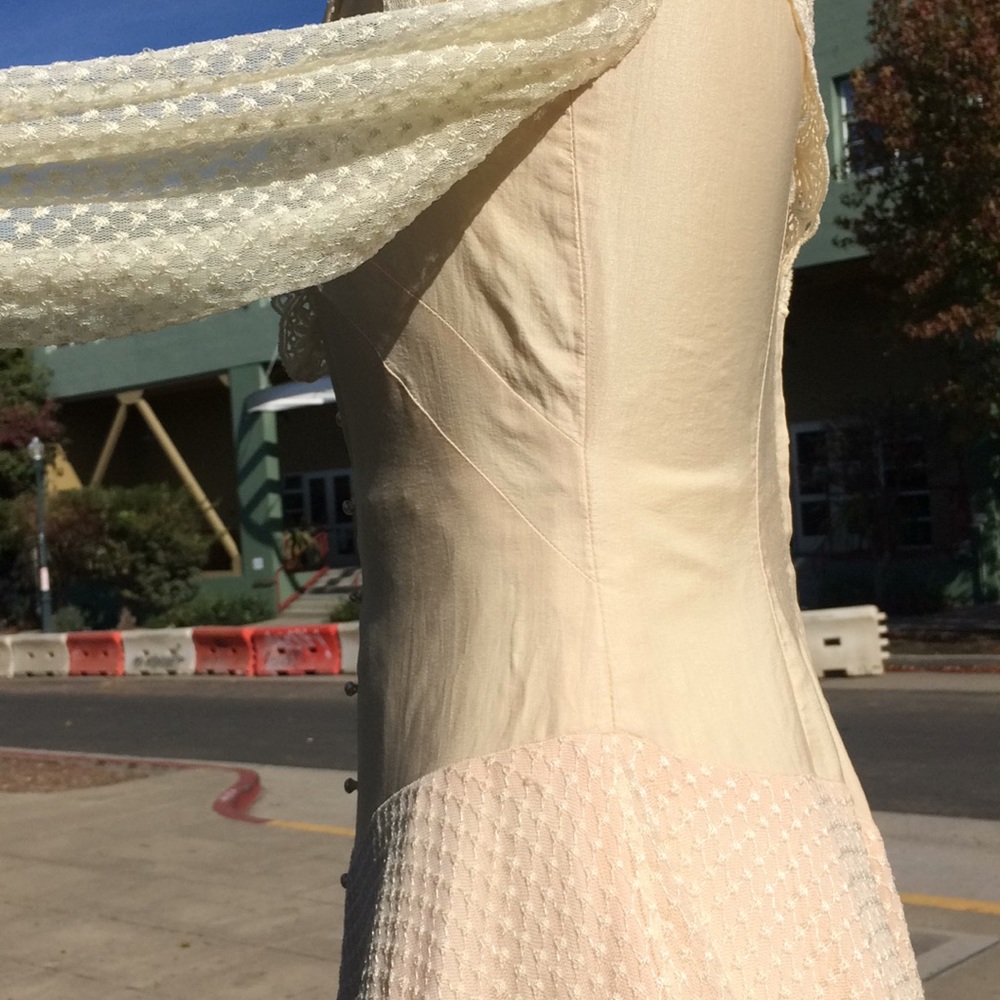 Vintage 1970’s Peaches & Cream Wedding Gown XS - Picture 14 of 16